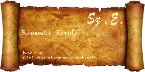 Szemeti Ernő névjegykártya