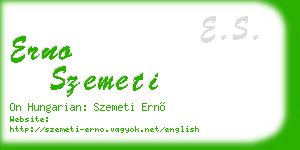 erno szemeti business card